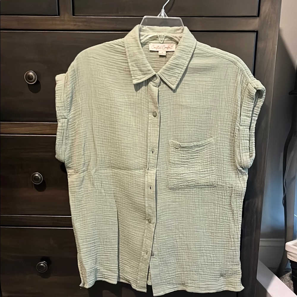 Light Green Button-Up Shirt